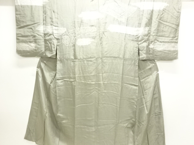 JAPANESE KIMONO / ANTIQUE MENS HITOE JUBAN / SILK / SHIBORI / ROOFING TITLES